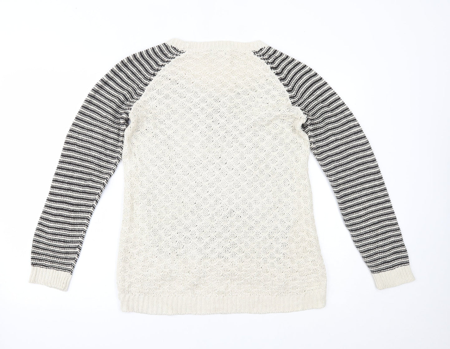 F&F Womens Beige Striped  Pullover Jumper Size 14