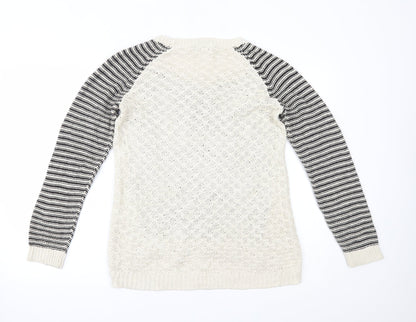 F&F Womens Beige Striped  Pullover Jumper Size 14