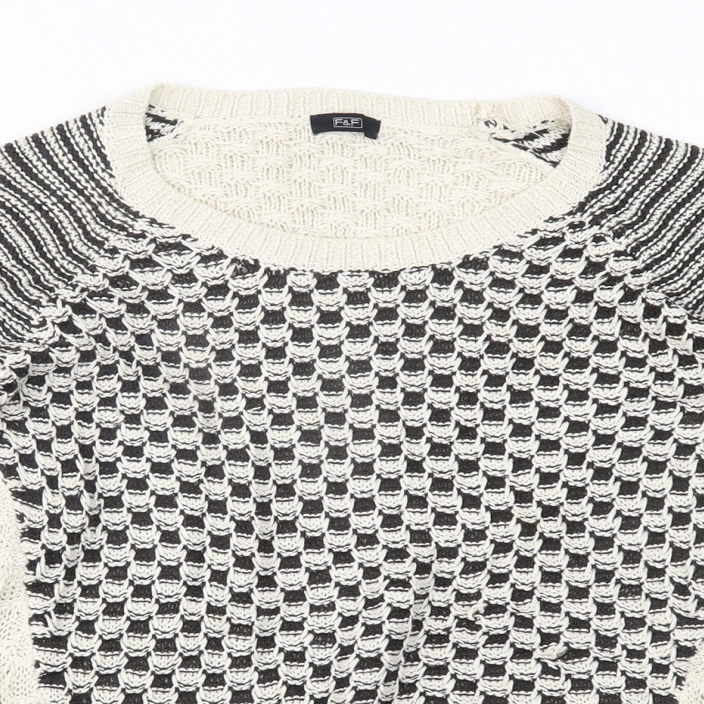 F&F Womens Beige Striped  Pullover Jumper Size 14