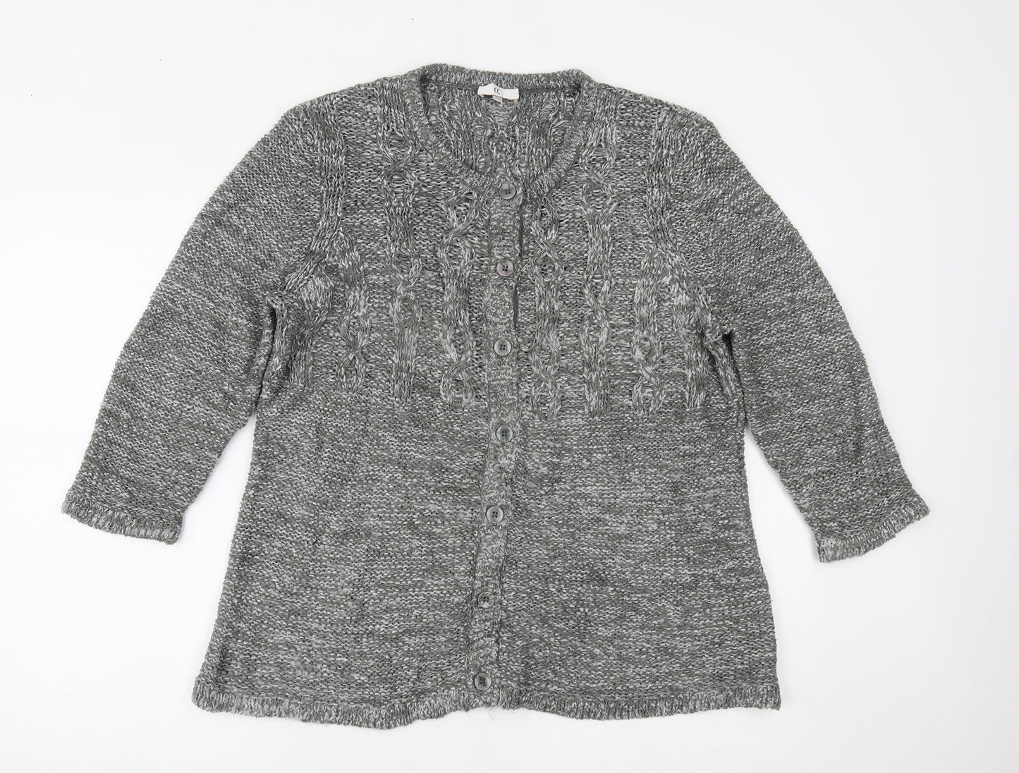 Womens UK Size L CC Grey Cardigan Jumper
