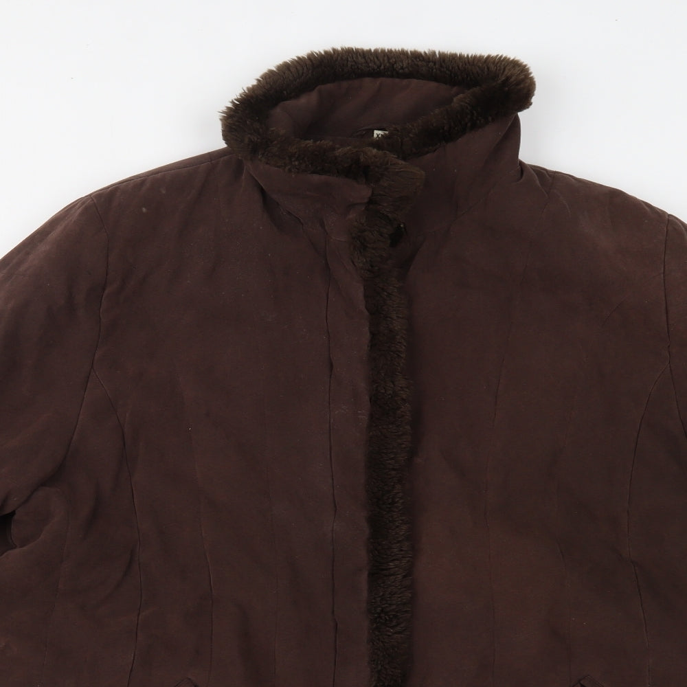 Klass Womens Brown   Overcoat Coat Size XL