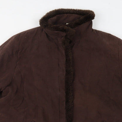 Klass Womens Brown   Overcoat Coat Size XL