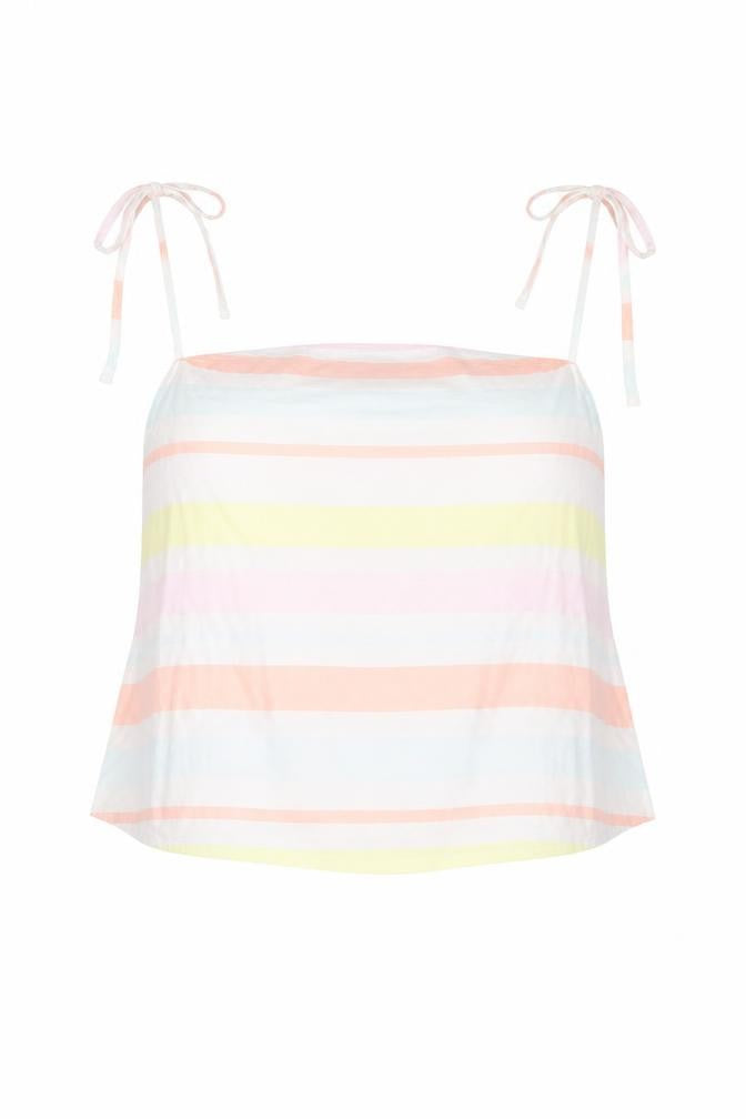 Front view of Boux Avenue women’s multicoloured striped lounge set, size UK 10