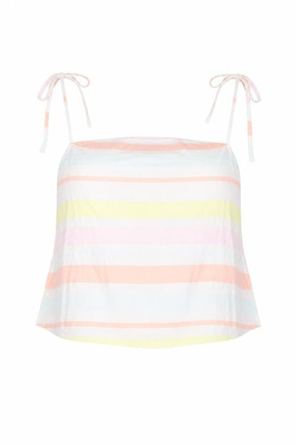 Front view of Boux Avenue women’s multicoloured striped lounge set, size UK 10