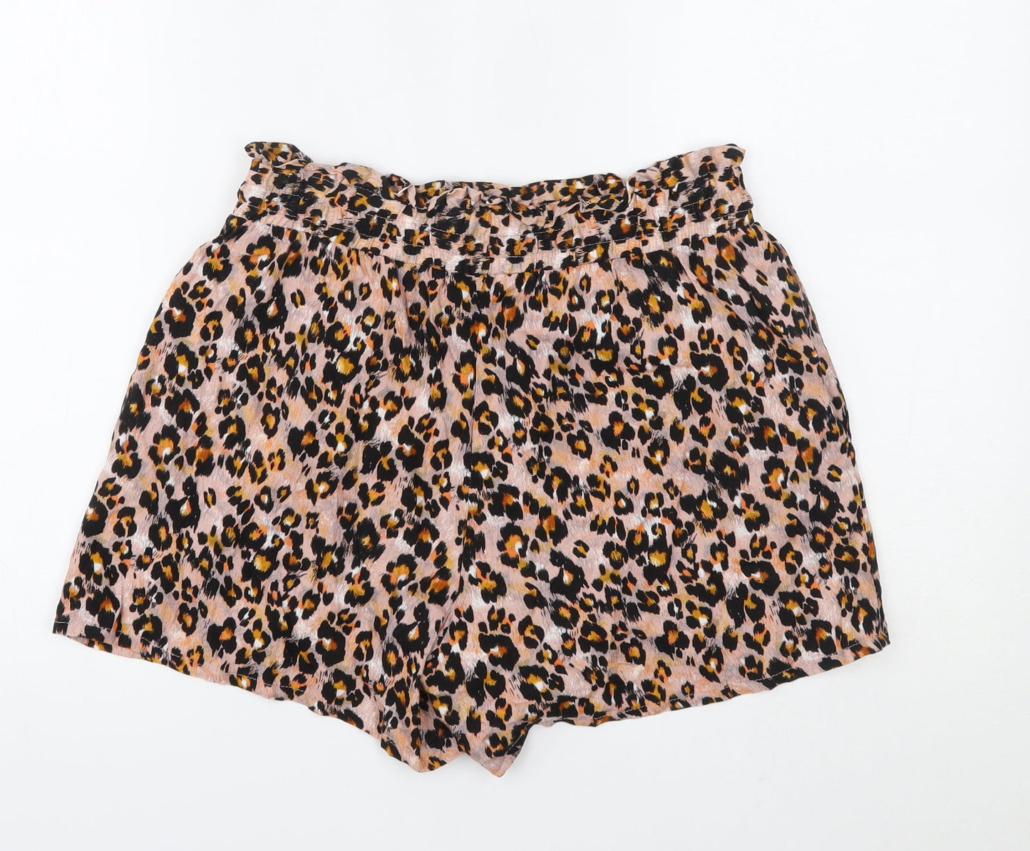 Papaya Womens Pink Animal Print  Paperbag Shorts Size 10