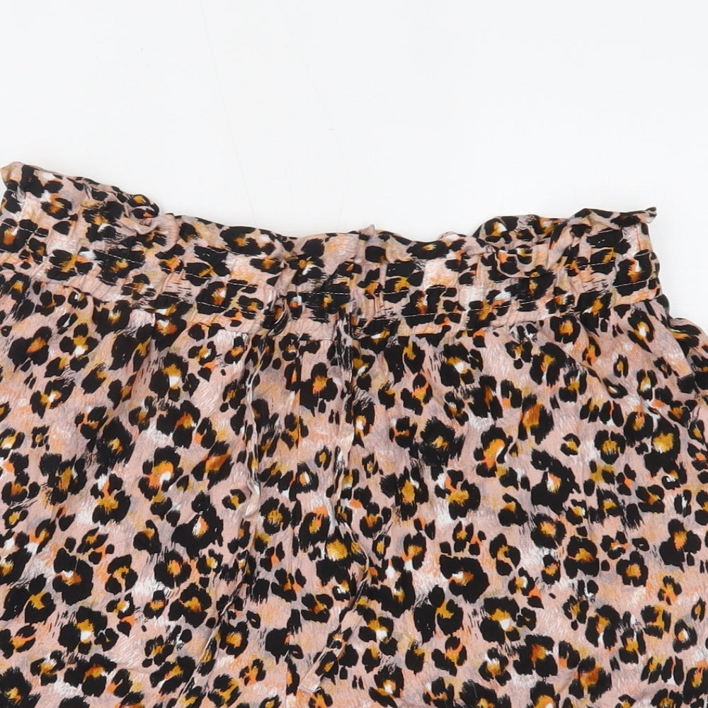 Papaya Womens Pink Animal Print  Paperbag Shorts Size 10