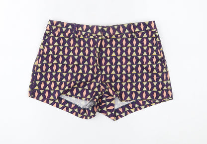 H&M Womens Multicoloured Geometric  Cut-Off Shorts Size 8