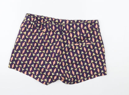 H&M Womens Multicoloured Geometric  Cut-Off Shorts Size 8
