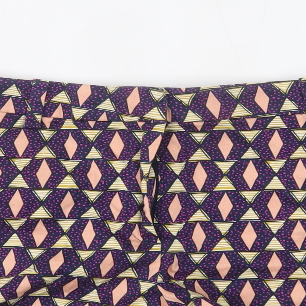 H&M Womens Multicoloured Geometric  Cut-Off Shorts Size 8
