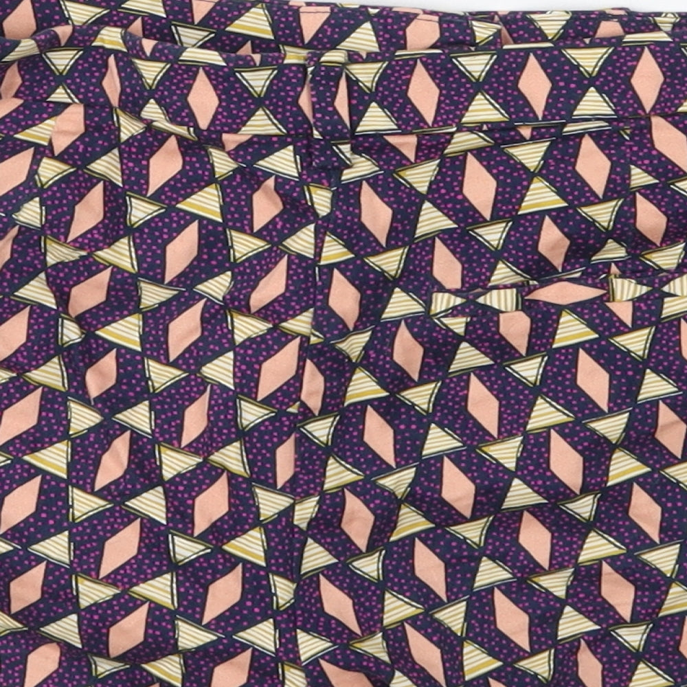 H&M Womens Multicoloured Geometric  Cut-Off Shorts Size 8