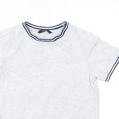Close-up detail of George boys’ grey basic t-shirt, size 9-10, years
