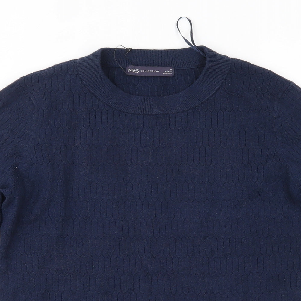 Womens UK Size 12 Marks and Spencer Blue Pullover Jumper