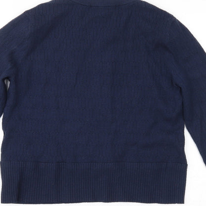 Womens UK Size 12 Marks and Spencer Blue Pullover Jumper