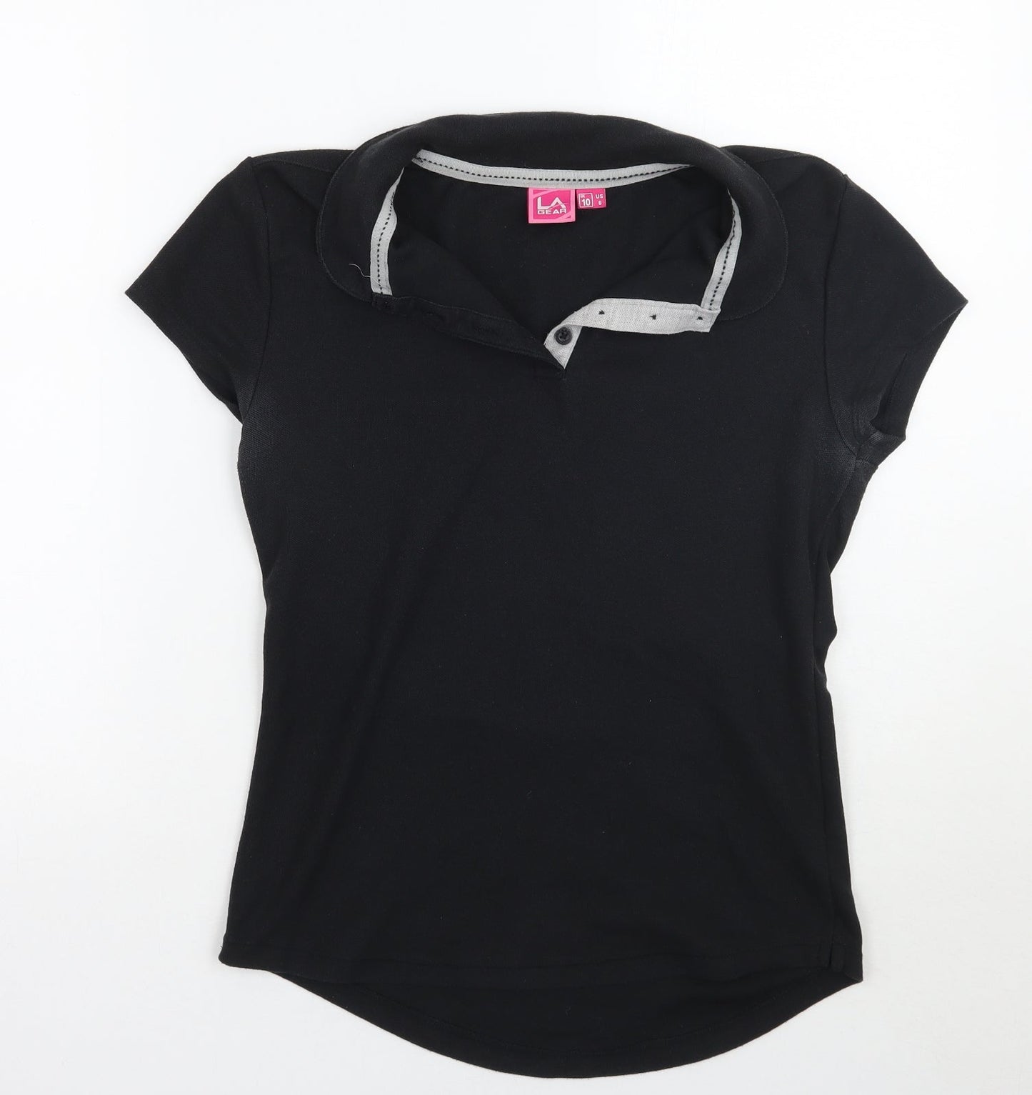 Lagear Womens Black   Basic Polo Size 10
