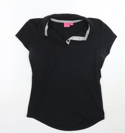 Lagear Womens Black   Basic Polo Size 10