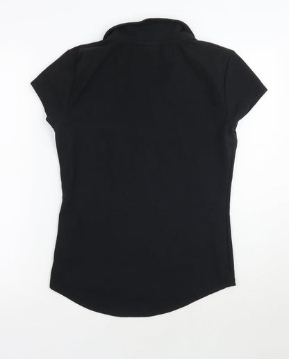 Lagear Womens Black   Basic Polo Size 10