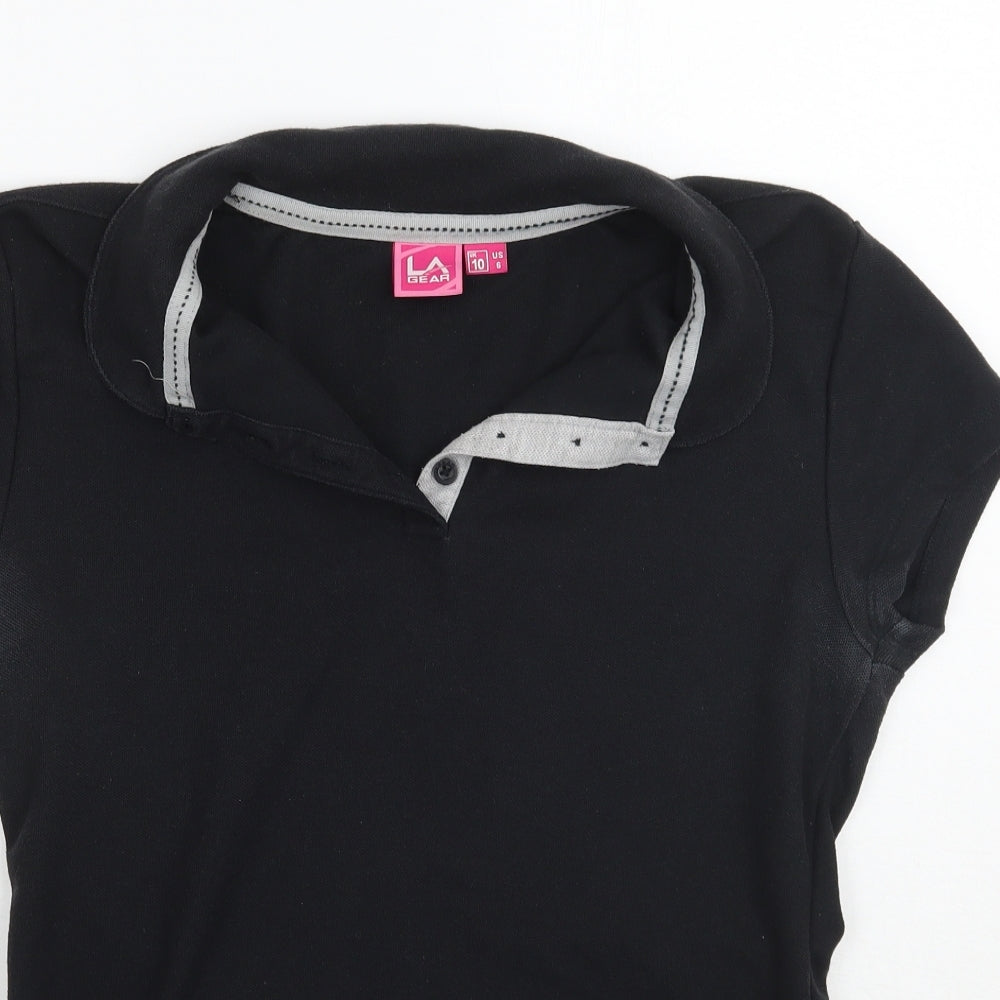 Lagear Womens Black   Basic Polo Size 10