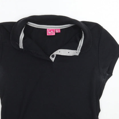 Lagear Womens Black   Basic Polo Size 10