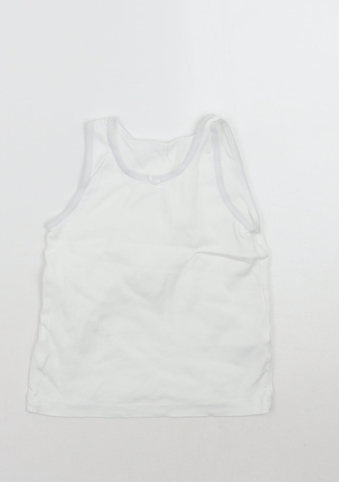 Nutmeg Girls White   Basic Tank Size 7-8 Years