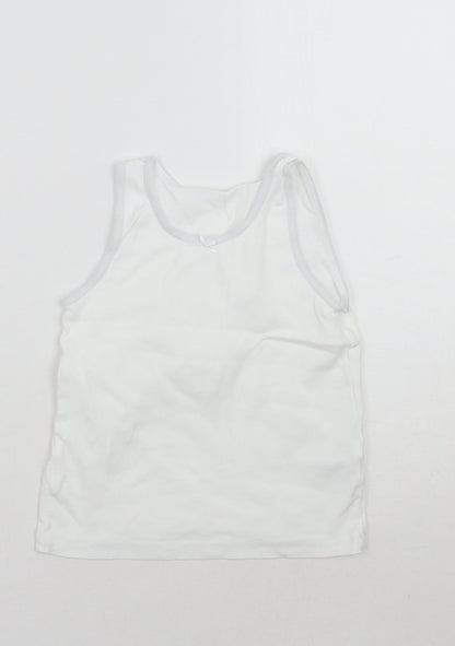 Nutmeg Girls White   Basic Tank Size 7-8 Years