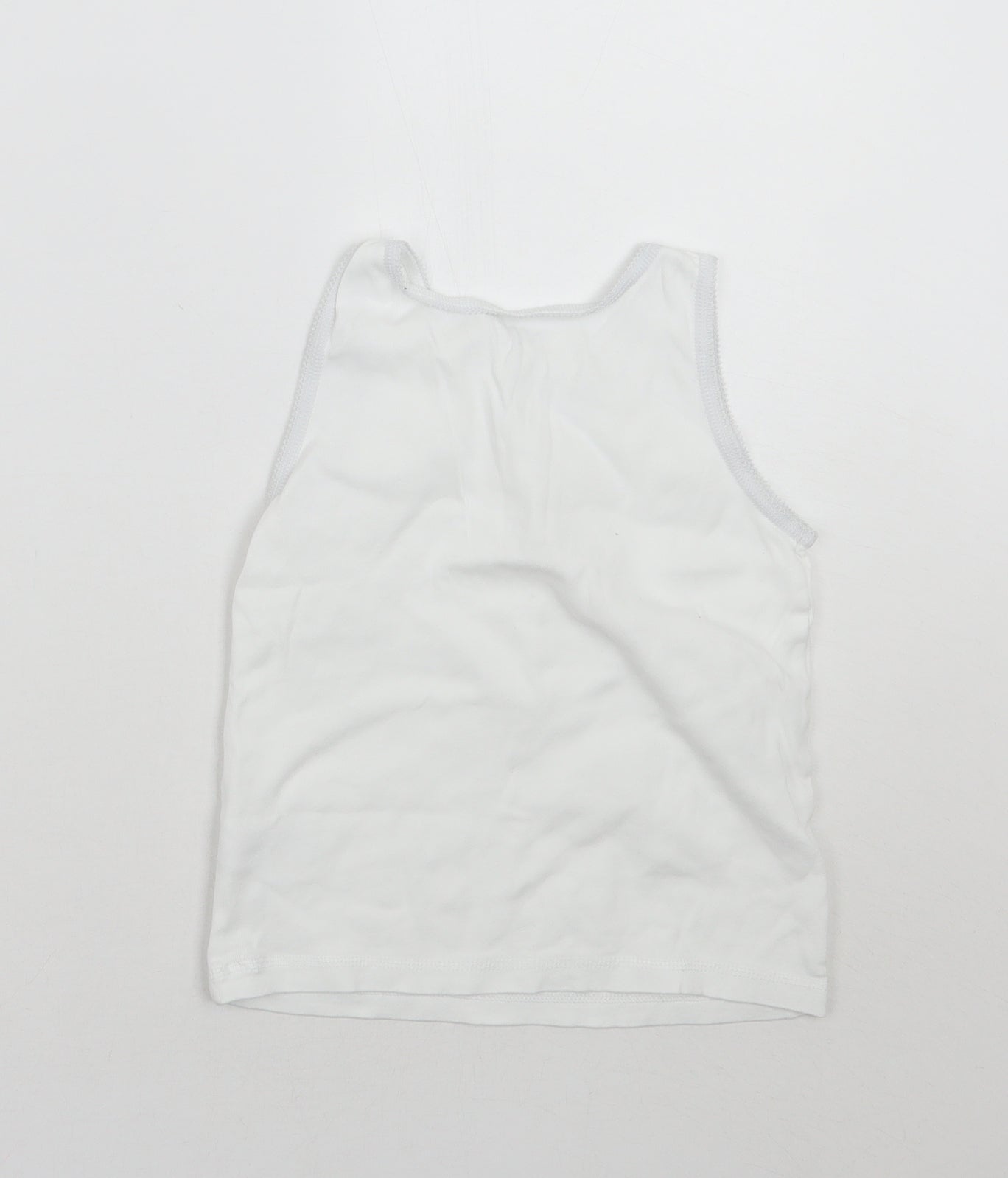 Nutmeg Girls White   Basic Tank Size 7-8 Years