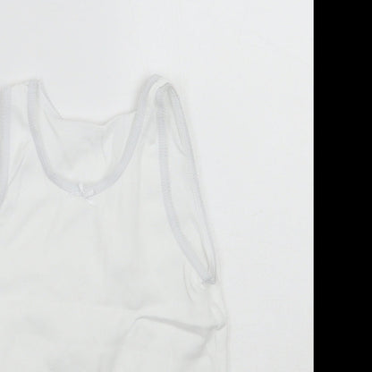 Nutmeg Girls White   Basic Tank Size 7-8 Years