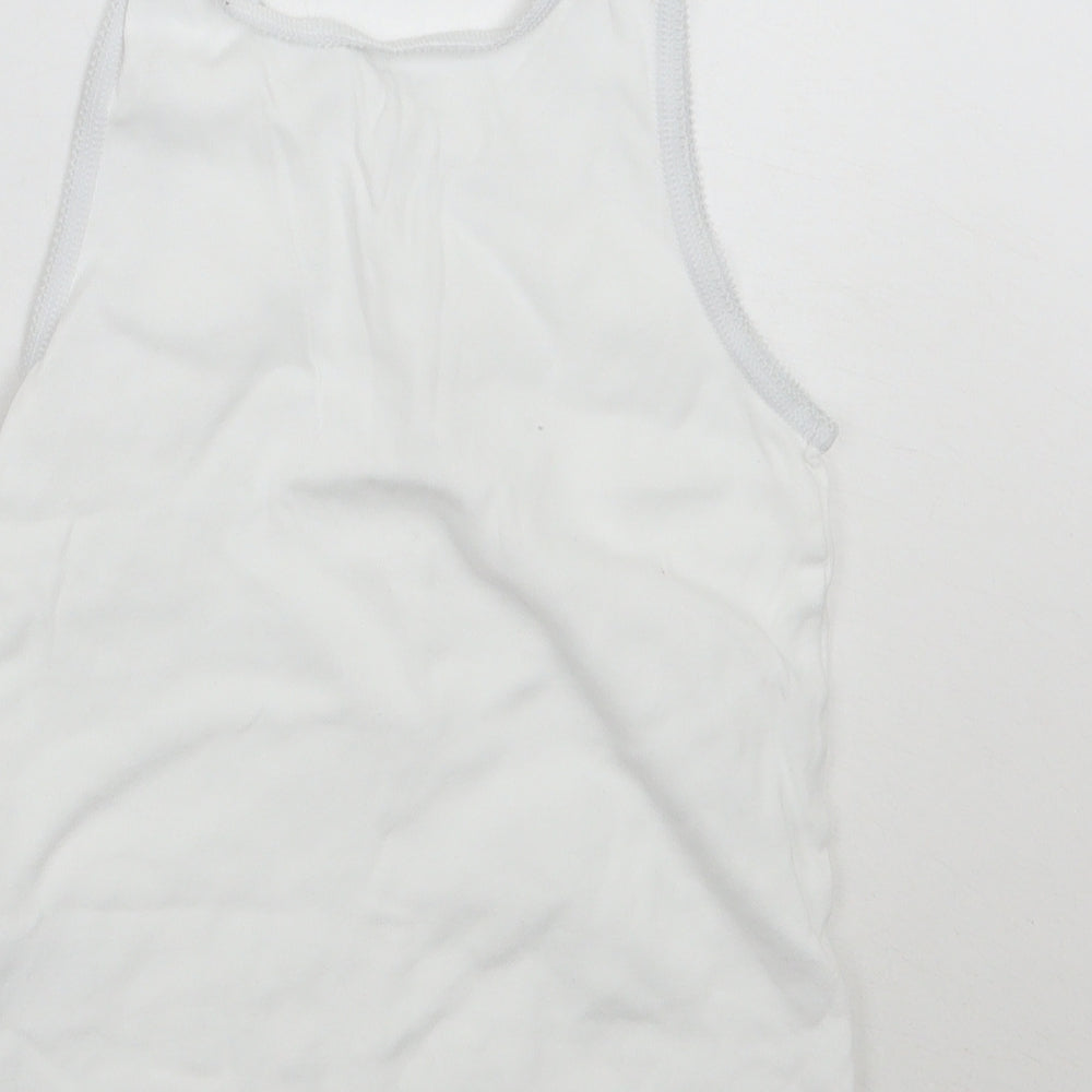 Nutmeg Girls White   Basic Tank Size 7-8 Years
