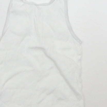 Nutmeg Girls White   Basic Tank Size 7-8 Years