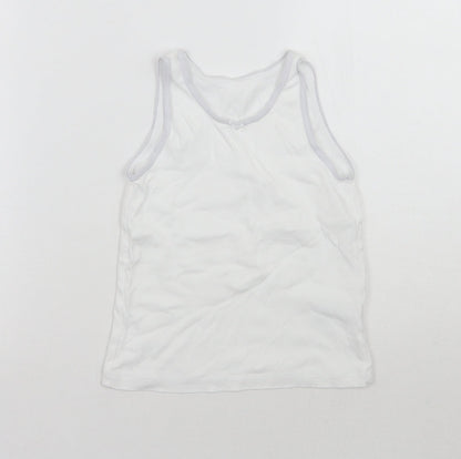 Nutmeg Boys White   Basic Tank Size 7-8 Years