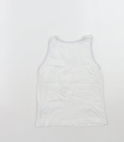 Nutmeg Boys White   Basic Tank Size 7-8 Years