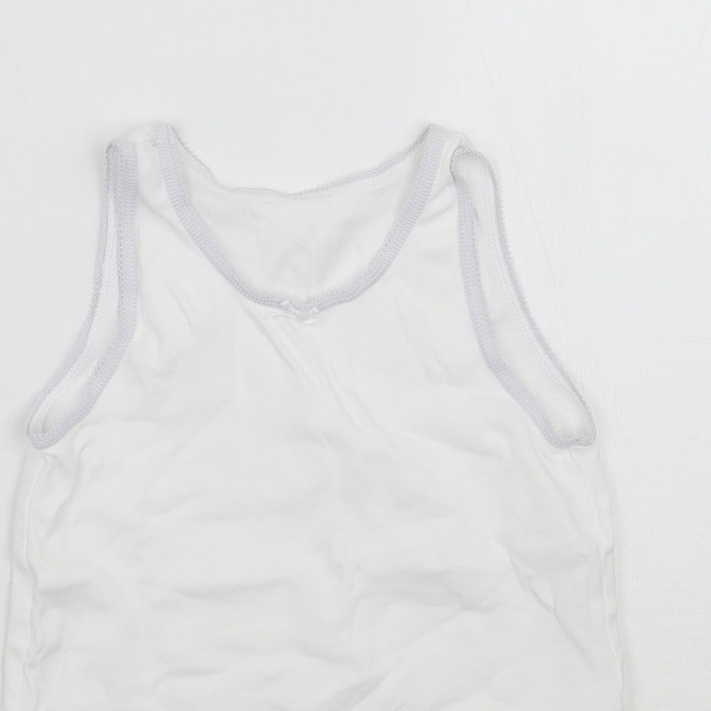 Nutmeg Boys White   Basic Tank Size 7-8 Years