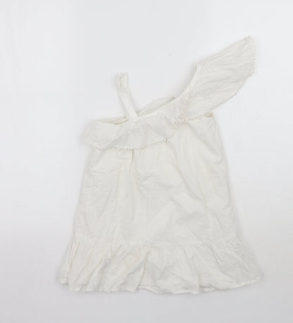 Marks and Spencer Girls White  Ramie A-Line  Size 4-5 Years