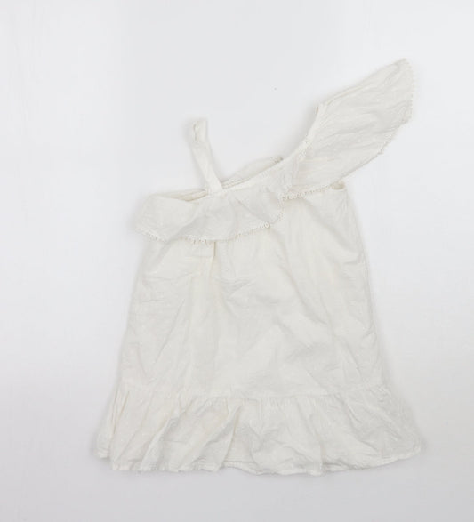 Marks and Spencer Girls White  Ramie A-Line  Size 4-5 Years