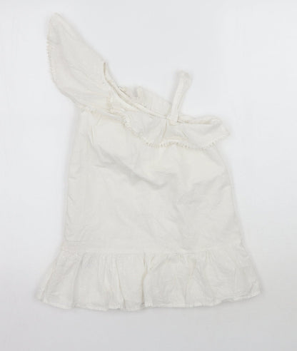 Marks and Spencer Girls White  Ramie A-Line  Size 4-5 Years