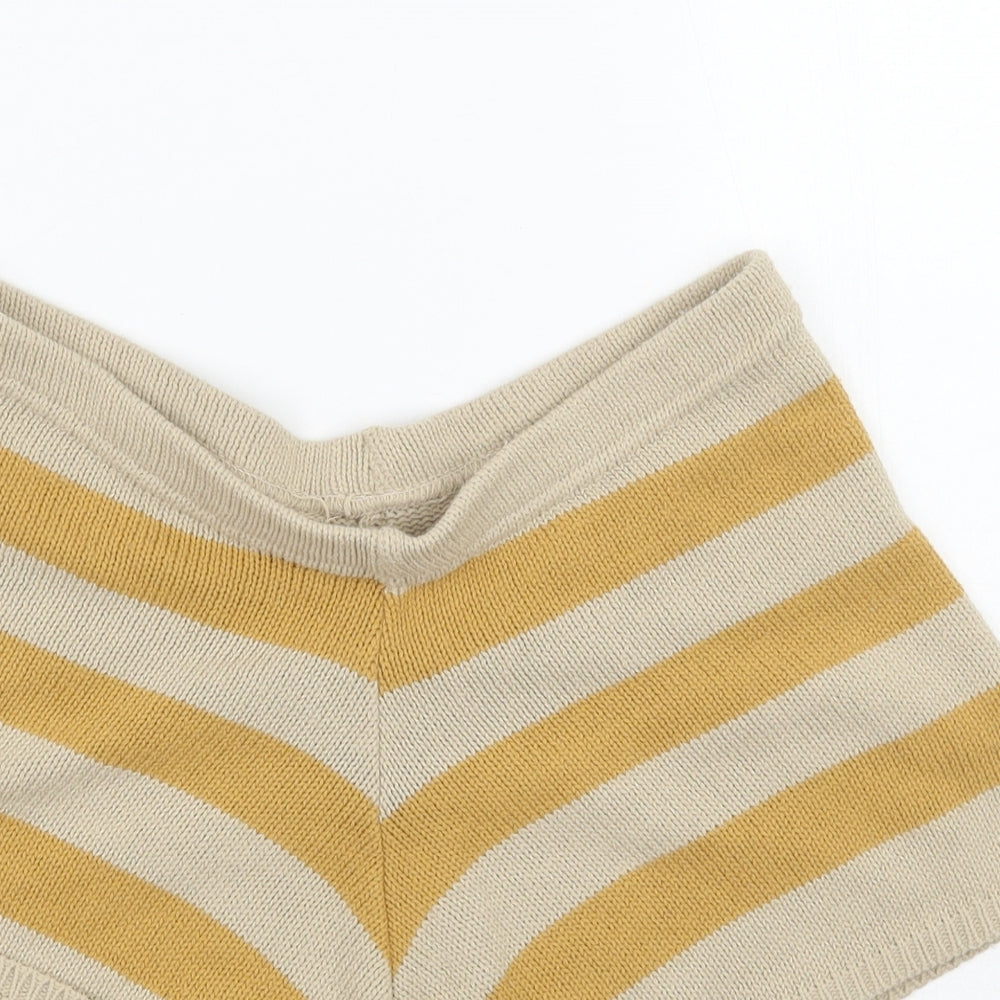 Nasty Gal Womens Beige Striped  Bermuda Shorts Size S