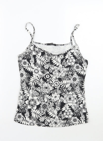 George Womens Black Floral  Basic Tank Size 10