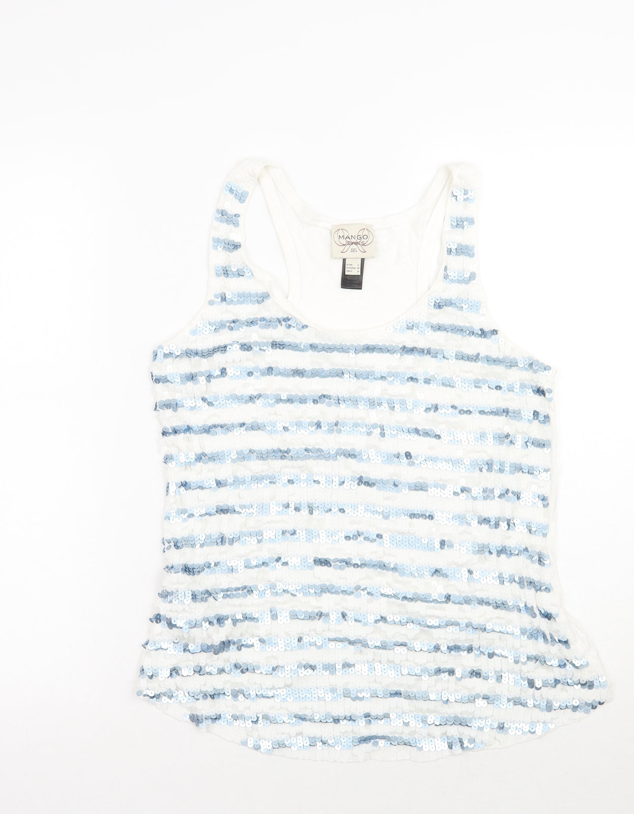 Womens UK Size L Mango White Basic Tank