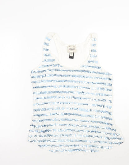 Womens UK Size L Mango White Basic Tank