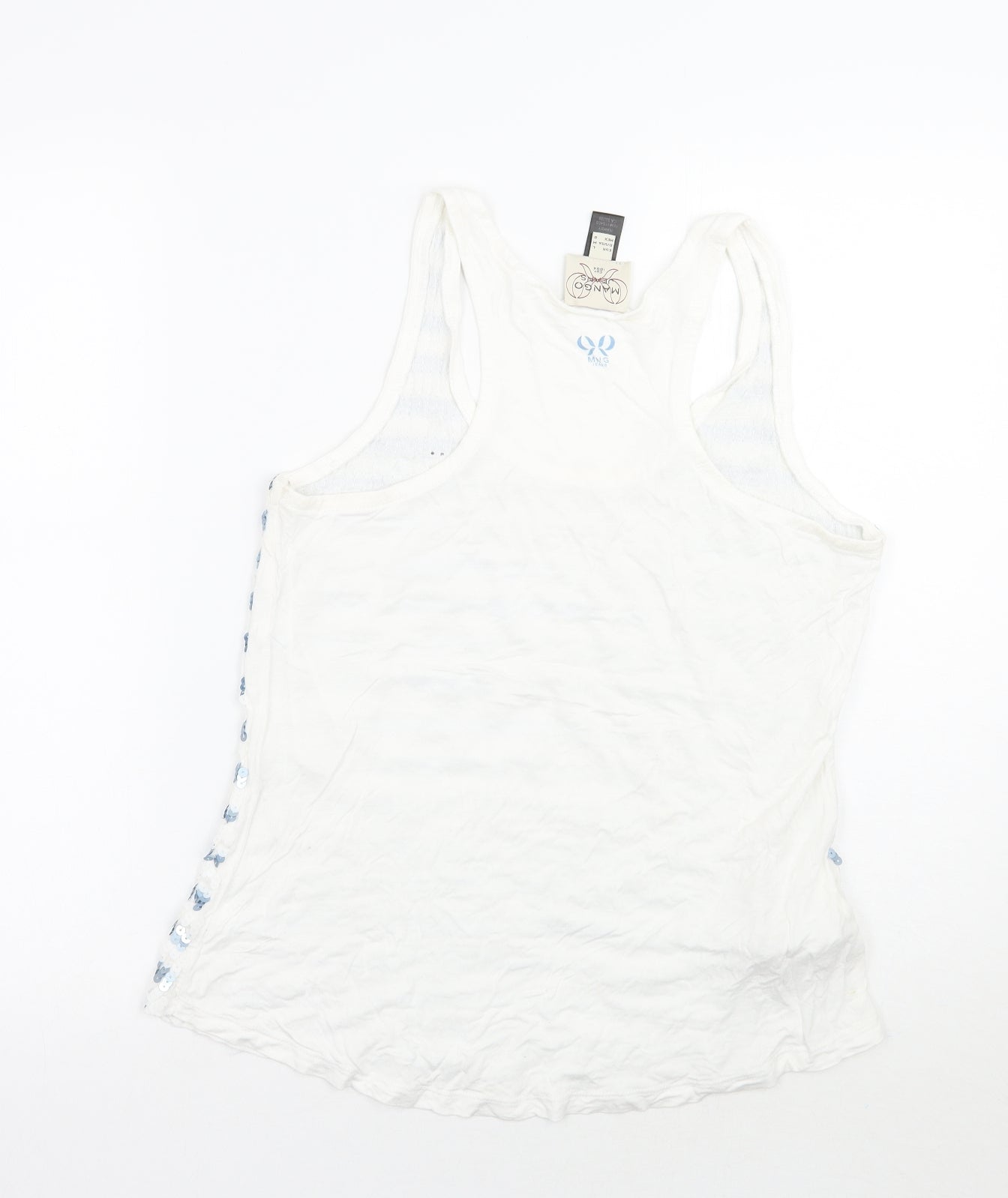 Womens UK Size L Mango White Basic Tank