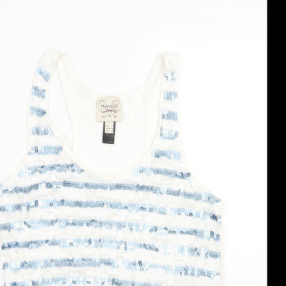 Womens UK Size L Mango White Basic Tank