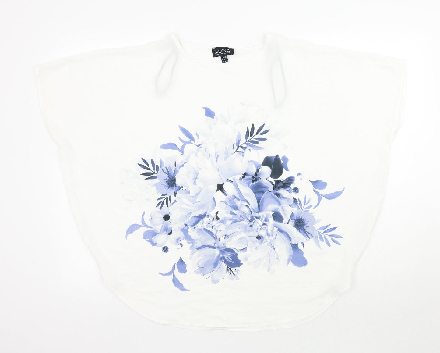 Womens UK Size 12 Saloos White Basic Blouse