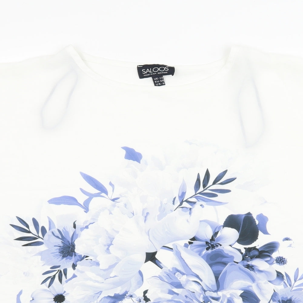Womens UK Size 12 Saloos White Basic Blouse