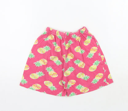 Kids Girls Pink Geometric  Sweat Shorts Size 5-6 Years