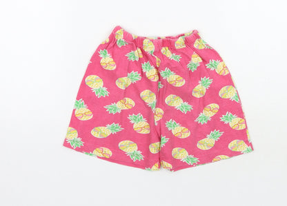 Kids Girls Pink Geometric  Sweat Shorts Size 5-6 Years