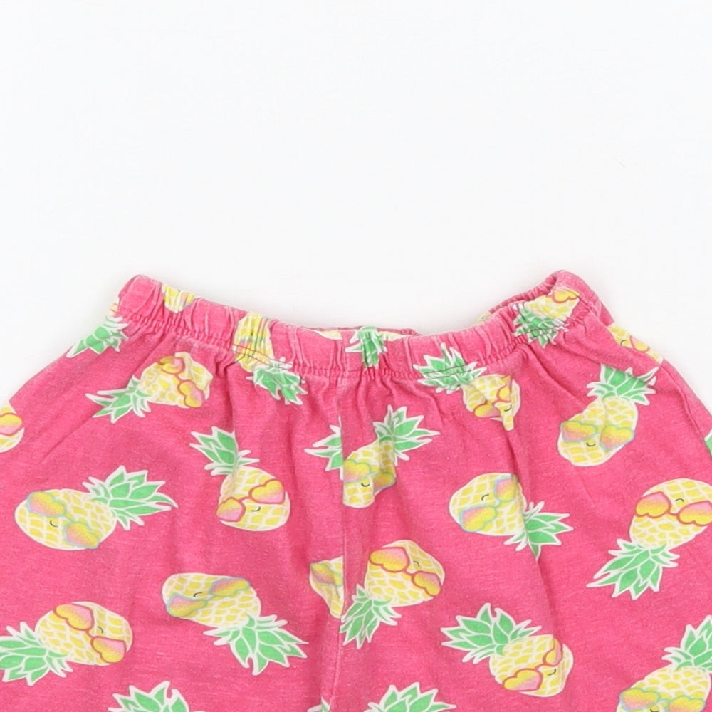 Kids Girls Pink Geometric  Sweat Shorts Size 5-6 Years