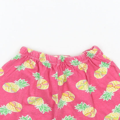 Kids Girls Pink Geometric  Sweat Shorts Size 5-6 Years