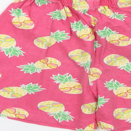 Kids Girls Pink Geometric  Sweat Shorts Size 5-6 Years