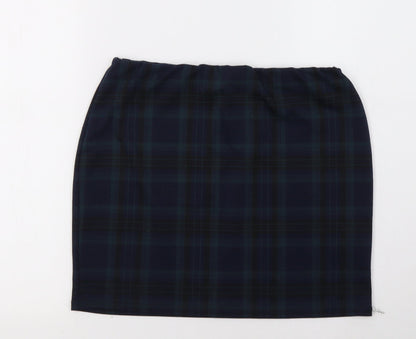 New Look Womens Blue Check  Maxi Skirt Size 14