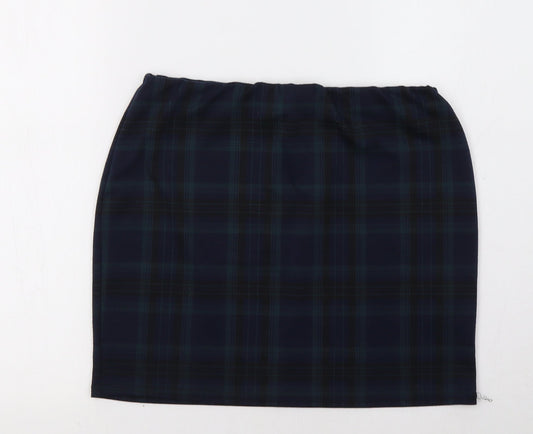 New Look Womens Blue Check  Maxi Skirt Size 14