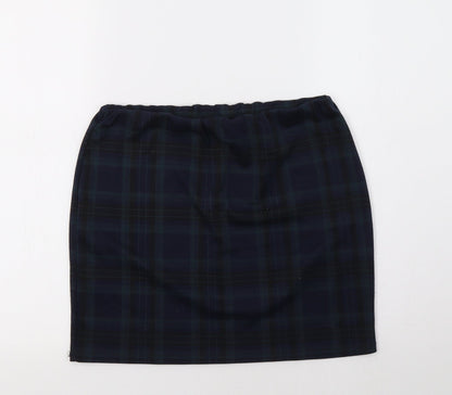 New Look Womens Blue Check  Maxi Skirt Size 14